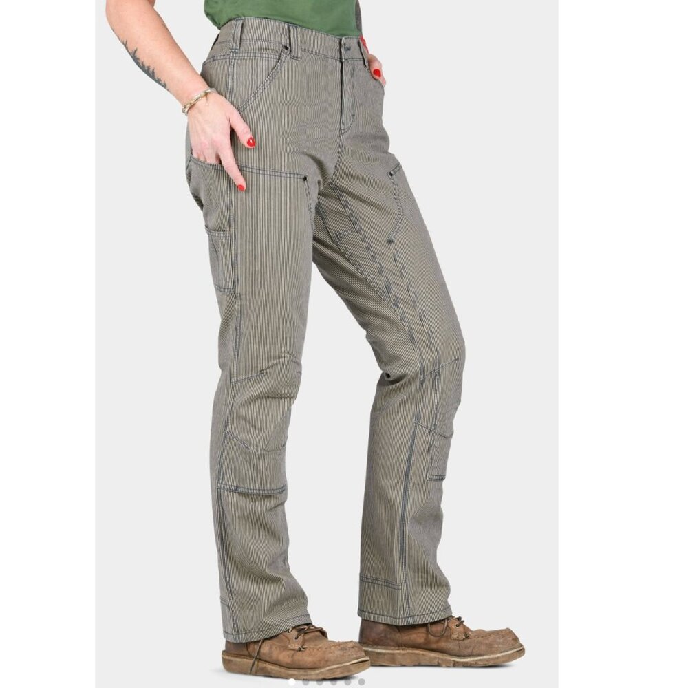 NWT 2/32 Dovetail Old School High Rise Pant in Hickory Stripe Denim